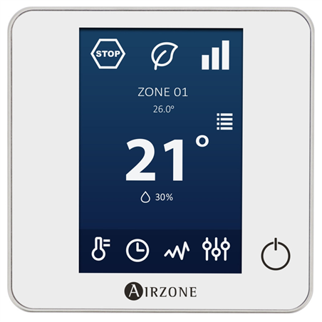 Airzone Wired Thermostat Blueface Zero White