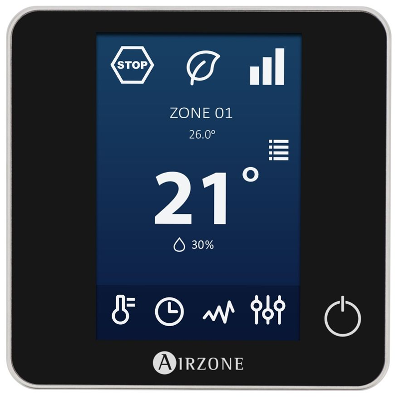 Airzone Wired Thermostat Blueface Zero Black