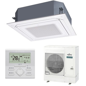 Fujitsu AUXG54KRLB + AOEG54KQTA Cassette Flux Circulaire Série Eco Triphasé Airstage