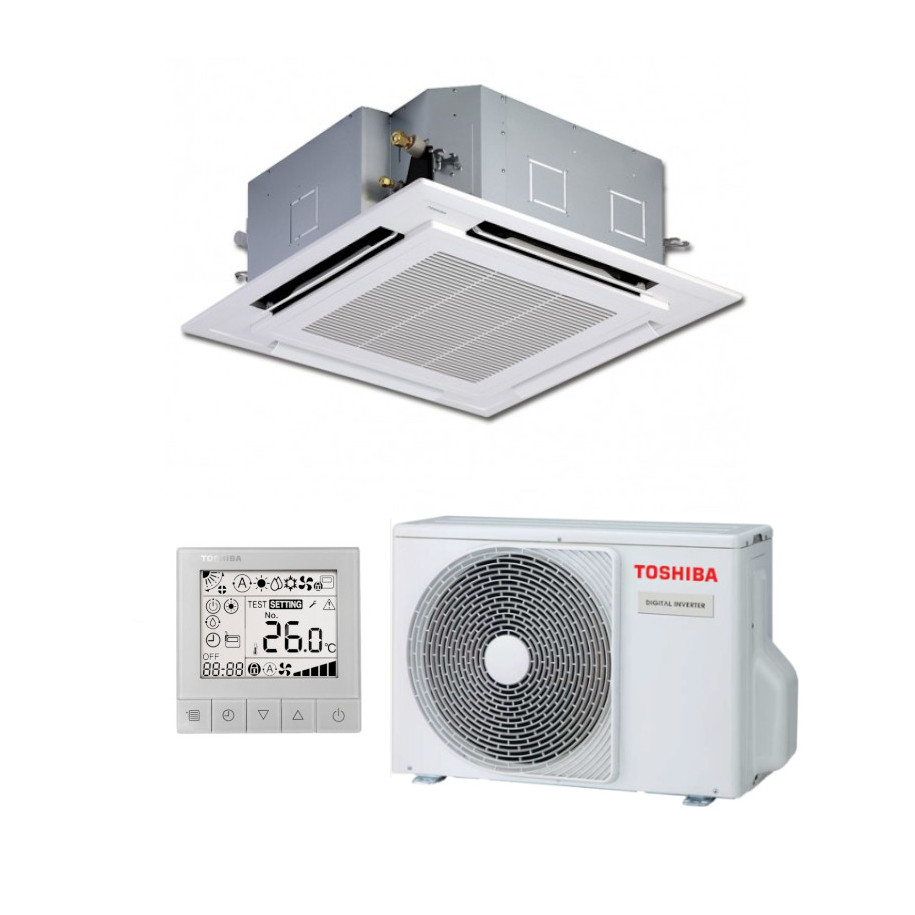 Toshiba RAV-HM901UTP-E + RAV-GM902ATW-E Cassette Daytona 900x900 Digital Inverter