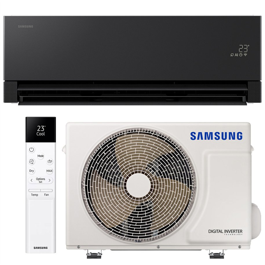 Wall Mounted Air Conditioner Samsung WindFree Permière AR70H12C1ABNEU + AR70H12C1AWXEU Black