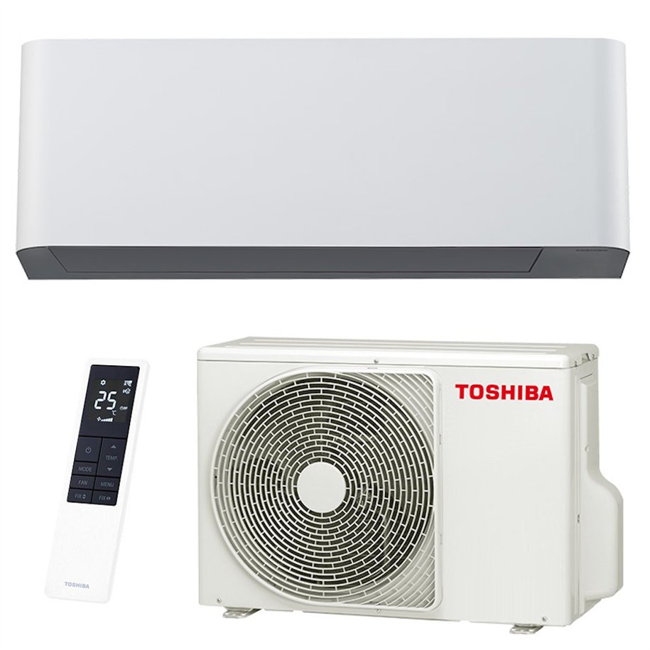 Climatiseur Mural Toshiba Shorai Curve RAS-B13P2KVSG-E + RAS-13P2AVSG-E Blanc Home AC Control Wifi