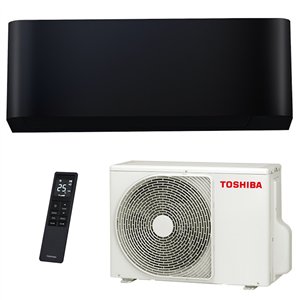 Climatiseur Mural Toshiba Shorai Curve RAS-B13P2KVSGB-E + RAS-13P2AVSG-E Noir Home AC Control Wifi